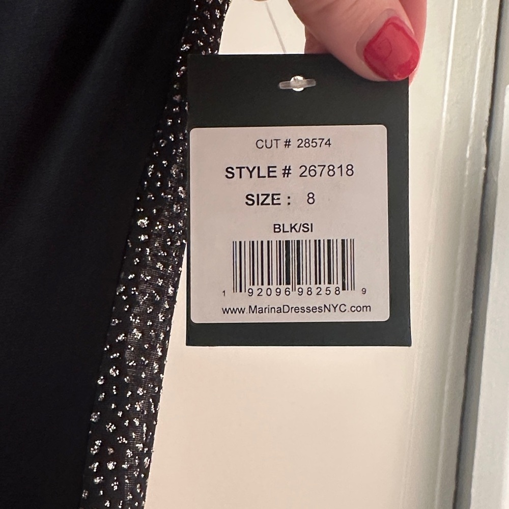 NWT Marina Long Side Panel ITY Combo Dress” in Black/Silver - Picture 3 of 5